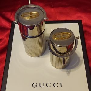 Super rare set 80's vintage Gucci bar accessories, lighter, humidor,..GVC!